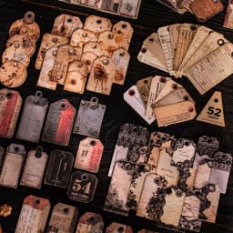 1pack/2pack Label Craft Studio Series Vintage Stickers Hard Card Tag Decoration 6 Designs Scrapbook DIY Creative Materials