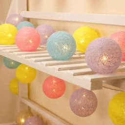 10/20LED Cotton Balls String Lights Garland Fairy Light Christmas Decorations for Home Room Outdoor Wedding Garden Patio Lights
