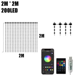 Smart LED Curtain Light RGB Color Changing Holiday Wall Lights Indoor DIY String Light APP Remote Control for Window Party Weddi