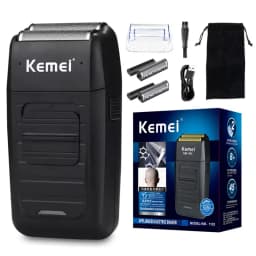Kemei KM-1102 Rechargeable Electric Shaver For Men Cordless Floating Beard Razor Machine Twin Blade Face Care Strong Trimmer