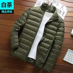 Men's Winter Lightweight down Cotton Jacket Short Casual Stand Collar Warm Top Dad's Cotton Coat Outerwear Slim Fit Style