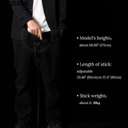 85cm to 95cm Adjustable Stick Man Resin Handle Black Aluminum Alloy Luxury Walking Sticks Women Folding Elegant Walking Cane