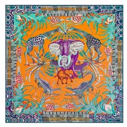 POBING Twill Silk Square Scarf Animals Print Women Scarves Wrap Giraffe Neckerchief Spanish Foulards cachecol Large Bandana