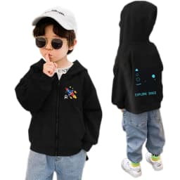 Dabbing Astronaut Jacket Boys Cotton Zipper Hooded Thin Coat Sports Spring Autumn Casual Cardigan Outerwear