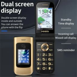 YeeMI K21+ 4G Flip Phone for Elderly Big Button Long Battery 2.6 Inch Screen 4800mAh Dual SIM Dual Screen Feature Phones Durable
