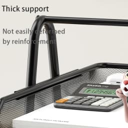Sliding Paper Tray Organizer Metal Mesh Desktop File Storage Rack Document Letter Holder for Office Home School Classroom