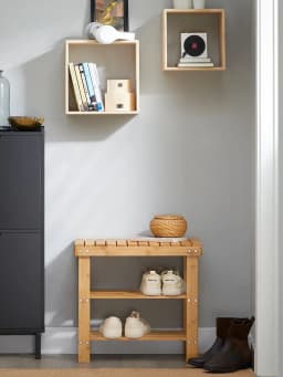 SoBuy FSR02-K shoe rack Bench Shoe Bench made of high quality bamboo with 2 years warranty B50cm