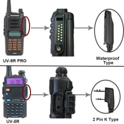 Baofeng UV-13Pro Waterproof Microphone Shoulder Speaker UV-9R PRO 2 Pins for Walkie UV-5R/UV-82/UV-16/TH UV8000D Two Way Radio