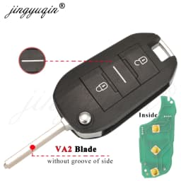 Jingyuqin 433MHz 4A HITAG AES Chip Flip Remote Van Car Flip Key For Peugeot Expert 308 3008 2016+ Citroen C4 Cactus 2014+ HU83