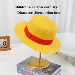 31-35CM Anime Straw Hat Festivals Party Cosplay Props Sun Protection Hat Parent-child Summer Sun Straw Beach Hat For Men Women
