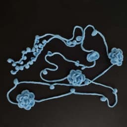 Temperament Rose Handmade Waist Chain Women's Elegant Versatile Crochet Flower Long Necklace Decorative Skirt Belt Accessories