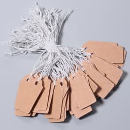 100pcs/lot Jewelry Small Tags Square Blank Tags Card Cowhide Elastic Thread Hanging Tags Price Tag Jewelry Display Marking Label