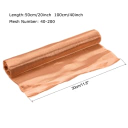1Pcs Copper Mesh 20x12inch/40x12inch 40-200 Mesh Filtration Cloth Shielding Fabric Filter Copper Screen Mesh Screen Net for Home