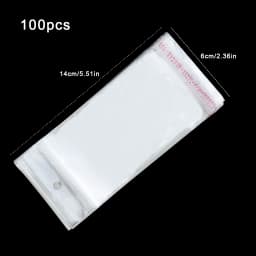 100pcs Transparent Self Adhesive Bag Plastic Hanging Opp Pouches Seal Gift Bag for Handmade Jewelry Display Retail Packing Bags