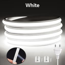 220V COB Led Strip High Density Waterproof COB LED Strip EU Plug Flexible Ribbon for Kitchen Cocina Cabinet Outdoor Garden Light