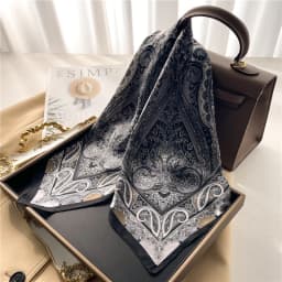 1pcs New Paisley Print Square Scarf Soft Satin Silk-like Thin Neck Scarf Mature Style Bandana Sunscreen Headscarf For Women