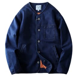 American Retro Men's Denim Cotton Jacket Original Tail Single Thickened Casual Style Youth Popular Pure Color Button Closure