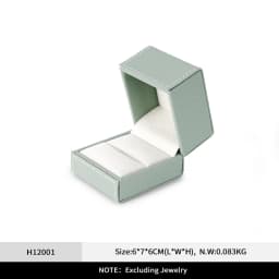 Oirlv Green Ring Box Leather Jewelry Box Premium Ring Gift Box for Proposal Engagement Wedding Jewellry Organizer Packaging Case