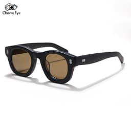 Thick Acetate Round Sunglasses Luxury Brand Original New Men Handmade Eyewear Trendy Women Outdoor Protection UV400 Sun Glasses