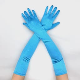 Women 55cm Satin Flash Drill Shiny Long Gloves Retro Campus Dance Party Wedding Bride Stage Performance Opera