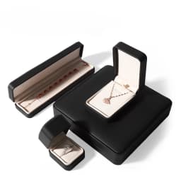 Black PU Leather Jewelry Box  Ring Bracelet Necklace Storage Case Mini Jewelry Packaging Gift Box For Wedding Valentines Gift
