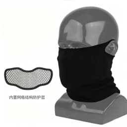 Tactical Protective Face Mask Breathable Knit Neck Gaiter with Steel Mesh Guard for Airsoft Paintball Hunting Training Outdoor