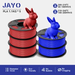 JAYO PLA Filaments 5 Rolls/ 3D Printer Filament 1.75mm FDM 3D Printer Materials Neatly Wound High Toughness for FDM 3D Printer