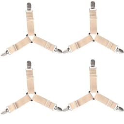 4PCS Dual Clip Bed Sheet Fasteners Multi Purpose Grippers for Securing Bed Sheets Sofa Covers, with Adjustable Anti-Slip Feature