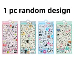 1 pc/4 pcs 3D Relief Stickers Cute Panda Cartoon Drop Journaling DIY Diary Stationery Sticker Decor School Supplies