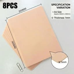 A4 Size Tattoo Practice Skin 3/1mm Double Side Silicone Permanent Makeup Eyebrow Synthetic Leather Training Fake Skin Accessory