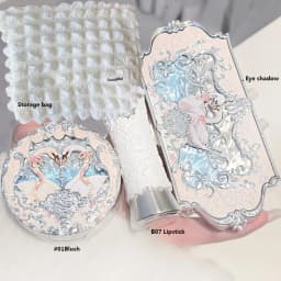 Flower Knows Makeup Set Swan Ballet Concealer Palette Embossed Blusher Shine Lipstick Kit With Bag THE SWEETIE BEAR Bunny Garden