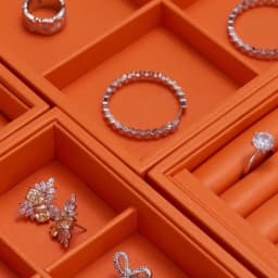 Oirlv New Luxury Orange Leather Stackable Jewelry Tray Jewelry Drawer Organizer Trays Rings Earrings Storage Display Props