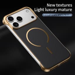 For iPhone 17 16 15 14 13 18 Pro Max For Magsafe Magnetic Fiber Texture Matte Phone Case For iPhone Air Plating Frameless Cover