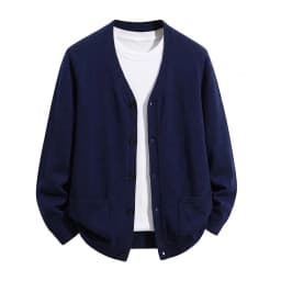 Men's V-Neck Knit Cardigan Sweater Casual Button Down Long Sleeve Warm Coat Jacket Loose Fit Winter Sweatshirts with Pockets