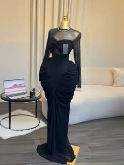 CM.YAYA Women Long Sleeve Patchwork Ruched Smock Maxi Long Dress 2026 Sexy Girl Vacation Trendy Party Birthday Dresses Vestidos