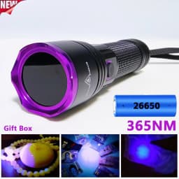 365/395nm UV Flashlight Zoom Type-C USB Rechargeable Black Light For Identification,Pet Urine Detection,Scorpion With Battery