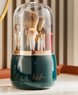 360° Rotating Makeup Organizer Brush Holder Cosmetic Storage Box Pen Case Lipstick Organizer - Clear Plastic Makeup Storage