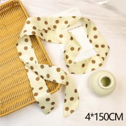 Retro Narrow LongThin Scarf Polka Dots Women Tie Multifunction Hairs Band Bags Handle Decoration Scarfs Fashion Accessories