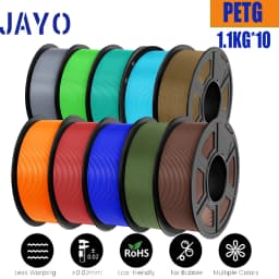 JAYO 10 Rolls PETG Filament 175mm 3D Printing No Bubbles No Drawing Smooth Multiple Colors Optional for 3D Printing 1.1kg/1roll