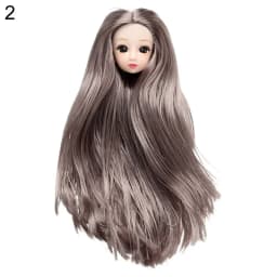 DIY Doll Head Wear 1/6 BJD Doll Head With Gold Brown Black Long Hair For 30cm Doll Joint 3D Eyes Europe Ancient Doll