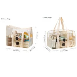 Transparent Zipper Storage Bag with Handle, Large Travel Organizer for Home and Travel, Durable and Practical Design