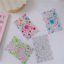 3D Gem Stickers Shiny Diamond Sticker Acrylic Crystal Sticker DIY Three-dimensional Decoration Rhinestone for Kids Girls