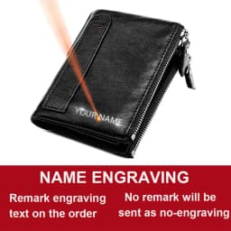 Genuine Leather Short Men RFID Wallets Name Engraving Leather Card Holder Brand Men Retro Coin Pocket Zipper Male Wallet