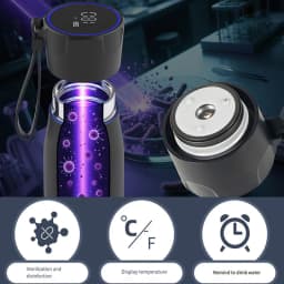 Smart UVC Self Cleaning Water Bottle with Temperature Display Drink Reminder 316 Stainless Steel Vacuum Flask for Travel Office