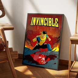 I-Invincible Cartoon Self-adhesive Art Poster Fancy Wall Sticker for Living Room Bar Decoration Vintage Decorative Painting