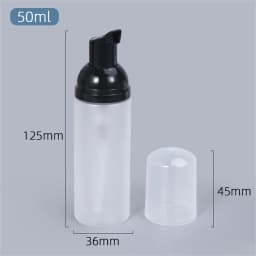 50ml Small Foam Dispenser Plastic Pump Bottles Mini Empty Soap Refillable Bottle for Travel Cleaning Cosmetics Packaging