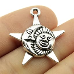 10pcs Antique Bronze Silver Color Sun Charms Pendant Jewelry Metal Alloy Jewelry Marking Sun Charms For Jewelry Making