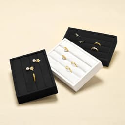Oirlv 3 Slots Ring Tray Small Ring Organizer Earring Trays Showcase Display Storage Insert Holder for Jewelry Box,Drawer,Dresser