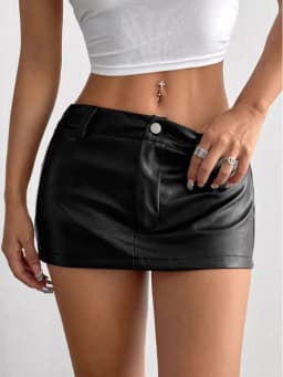 2026 Summer Women Black High-end PU Leather Bodycon Mini Skirt Sexy Hot Girls Short Skirt