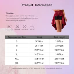 Womens Gothic Steampunk Satiny Pirate Skirt Front Lace-up Tiered Ruffled Irregular Hem Skirt Waist Belt Vintage Medieval Costume